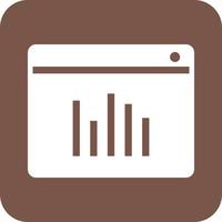 Statistics Glyph Round Background Icon vector