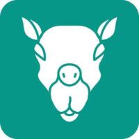Camel Face Glyph Round Background Icon vector