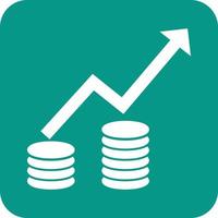 economía en ascenso ii glifo icono de fondo redondo vector