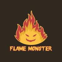 logotipo de monstruo de llama de fuego vector