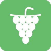 Grapes Glyph Round Background Icon vector