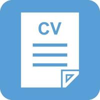 CV File Glyph Round Background Icon vector