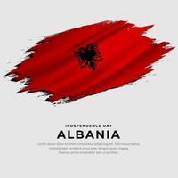 nuevo diseño del vector del día de la independencia de albania. bandera de albania con vector de pincel abstracto