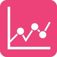 Statistical Graph Glyph Round Background Icon vector
