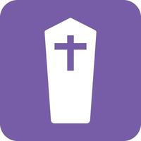 Casket I Glyph Round Background Icon vector