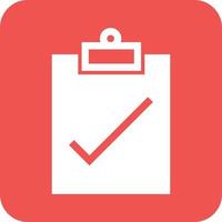 Assignment Turned Glyph Round Background Icon vector
