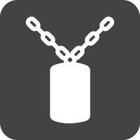 Militrary Chain Glyph Round Background Icon vector