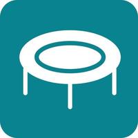 Trampoline Glyph Round Background Icon vector