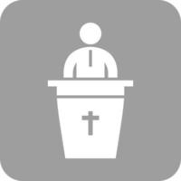 Speaking on Funeral Glyph Round Background Icon vector