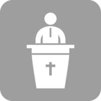 Speaking on Funeral Glyph Round Background Icon vector