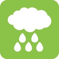 Rain Cloud Glyph Round Background Icon vector