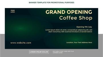coffee shop opening theme banner template vector