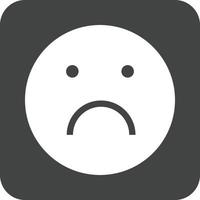 Sad Glyph Round Background Icon vector