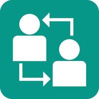 Connected Users Glyph Round Background Icon vector
