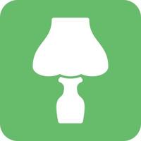 Table Lamp Glyph Round Background Icon vector