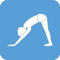Downward Facing Dog Pose Glyph Round Background Icon vector