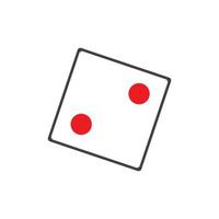 icono de signo de dados. símbolo del juego de casino. icono de dados planos. botón redondo con vector de icono de juego plano