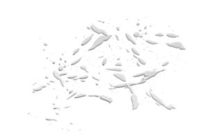 primer plano gotas de leche aislado sobre fondo blanco, patrón abstracto foto