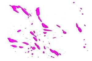 closeup drops of  pink water isolated on white background,abstract pattern photo