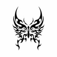 Tribal Butterfly Logo Symbol. Stencil Design. Tattoo Vector Illustration.