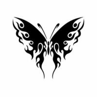 Tribal Butterfly Logo Symbol. Stencil Design. Tattoo Vector Illustration.