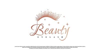 Beauty eyelash extension logo design with creative element Premium Vector