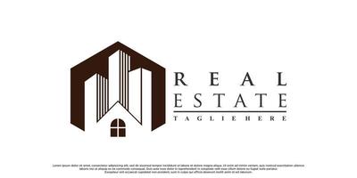 icono de diseño de logotipo de bienes raíces con estilo y concepto moderno vector premium