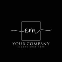 EM Initial handwriting minimalist logo vector