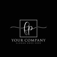 FP Initial handwriting minimalist logo vector
