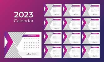 calendario de escritorio 2023 vector