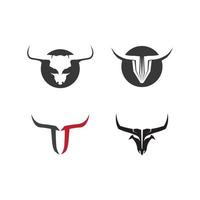 Abstract shield bull logo, horn badges logo icon vector