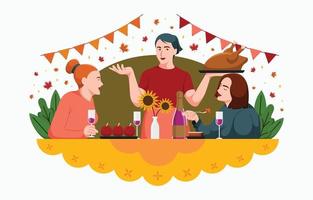 Thanksgiving Activities Illustration vector
