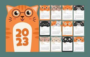 linda plantilla de calendario 2023 vector