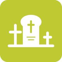 Graveyard Glyph Round Background Icon vector