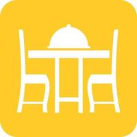 Dinner Table II Glyph Round Background Icon vector