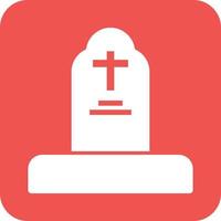 Grave I Glyph Round Background Icon vector