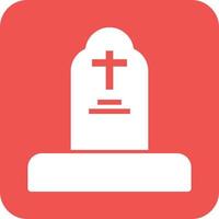 Grave I Glyph Round Background Icon vector