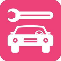 Car Repair I Glyph Round Background Icon vector