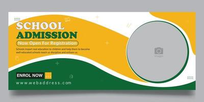 School admission banner  template vector