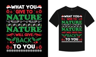 diseño de camiseta de tipografía para mensaje de naturaleza vector