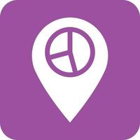 Location Statistics Glyph Round Background Icon vector