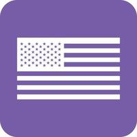 United States Glyph Round Background Icon vector