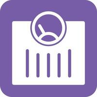 Weighing Machine Glyph Round Background Icon vector