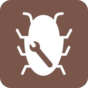Bug Fixing Glyph Round Background Icon vector