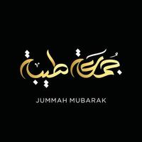 jumma mubarak viernes mubarak en estilo de caligrafía árabe vector