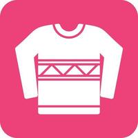 Sweater Glyph Round Background Icon vector