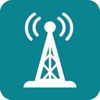 Signals Tower II Glyph Round Background Icon vector