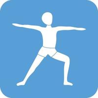 Warrior Pose Left Glyph Round Background Icon vector