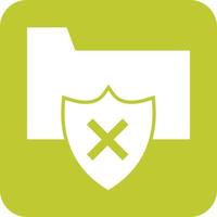 Vulnerable Folder Glyph Round Background Icon vector
