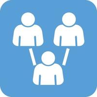 Connected Users II Glyph Round Background Icon vector